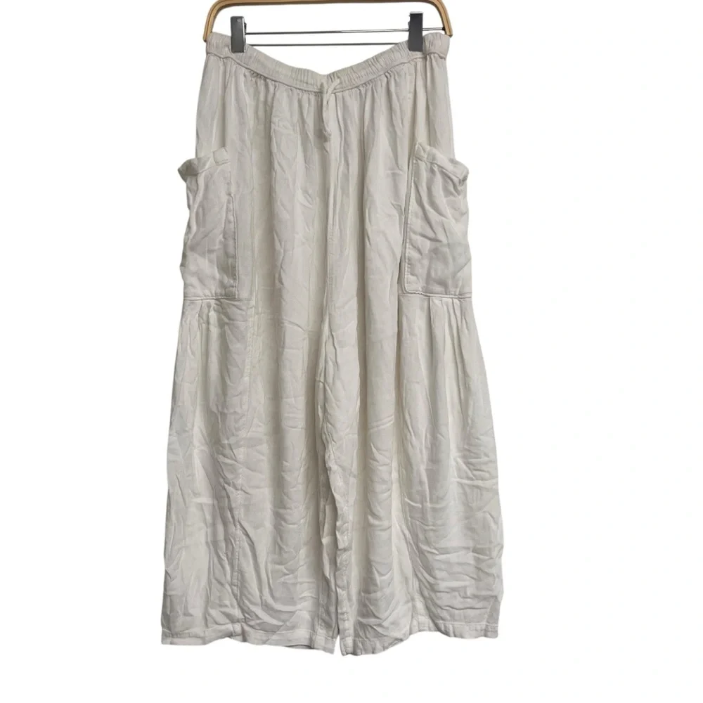 Free People Quinn White Linen Blend Harem Pants Womens Size Large - Picture 2 of 8